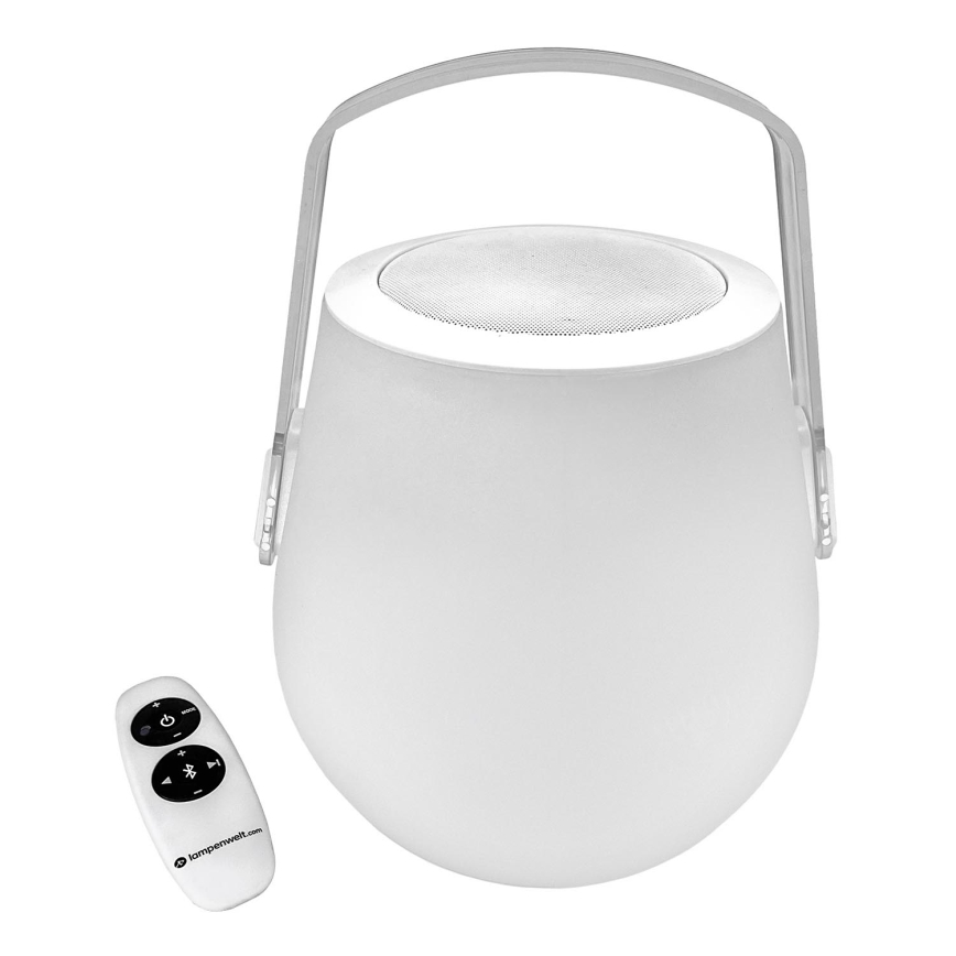 Lampenwelt - LED RGB Prigušiva stona lampa sa zvučnikom LED/3W/3,7V Bluetooth 2000 mAh IP44 + Daljinski upravljač
