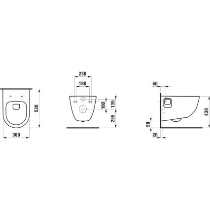 LAUFEN H8209640000001 - Zidna WC šolja PRO keramika/bela
