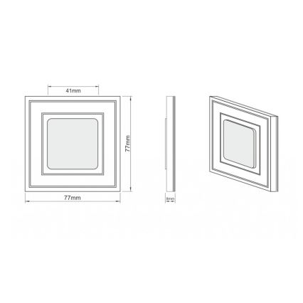 LDST KE-01-SZ-BC8 - LED Rasveta za stepenište KELLY 8xLED/1,2W/230V zlatna 3500K