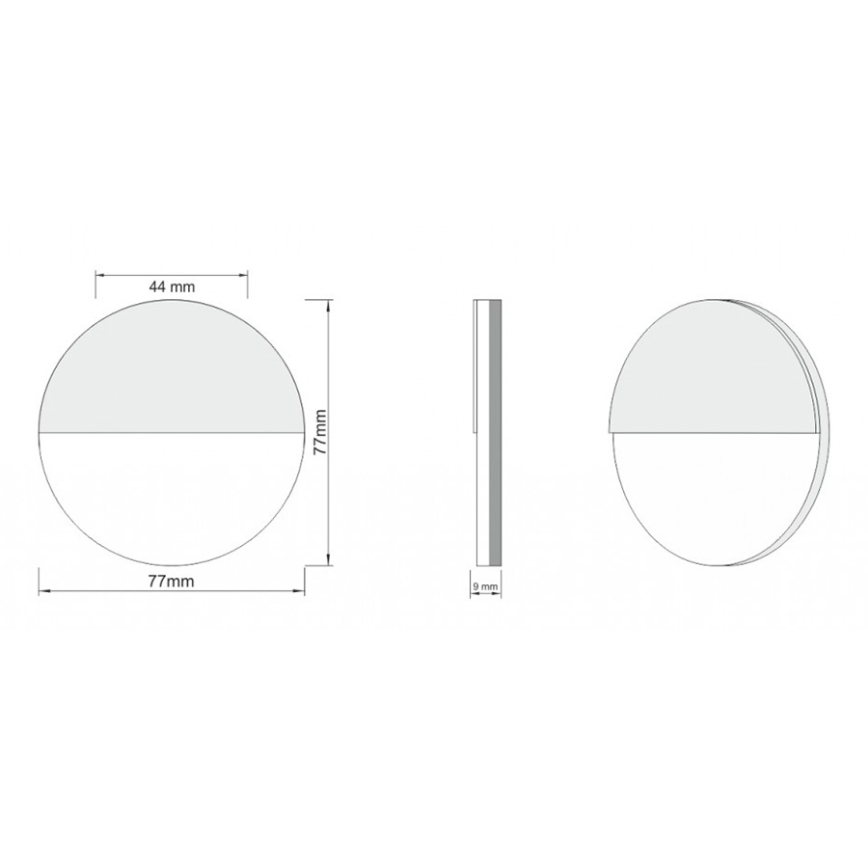 LDST RO-01-SZ-BC8 - Rasveta za stepenište ROBIN 8xLED/1,2W/230V