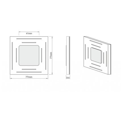 LDST SP-01-SS-BZ8 - LED Rasveta za stepenište SPACE 8xLED/1,2W/230V mat krom