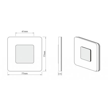 LDST SW-01-CB-BC8 - Rasveta za stepenište SWIFT 8xLED/1,2W/230V