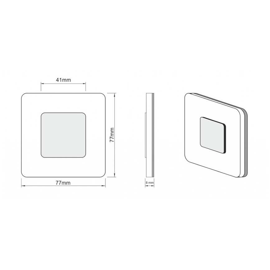 LDST SW-01-CB-BC8 - Rasveta za stepenište SWIFT 8xLED/1,2W/230V