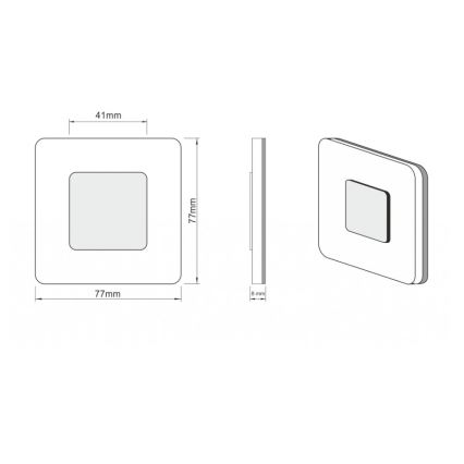 LDST SW-01-SS-BZ8 - LED Rasveta za stepenište SWIFT 8xLED/1,2W/230V mat krom