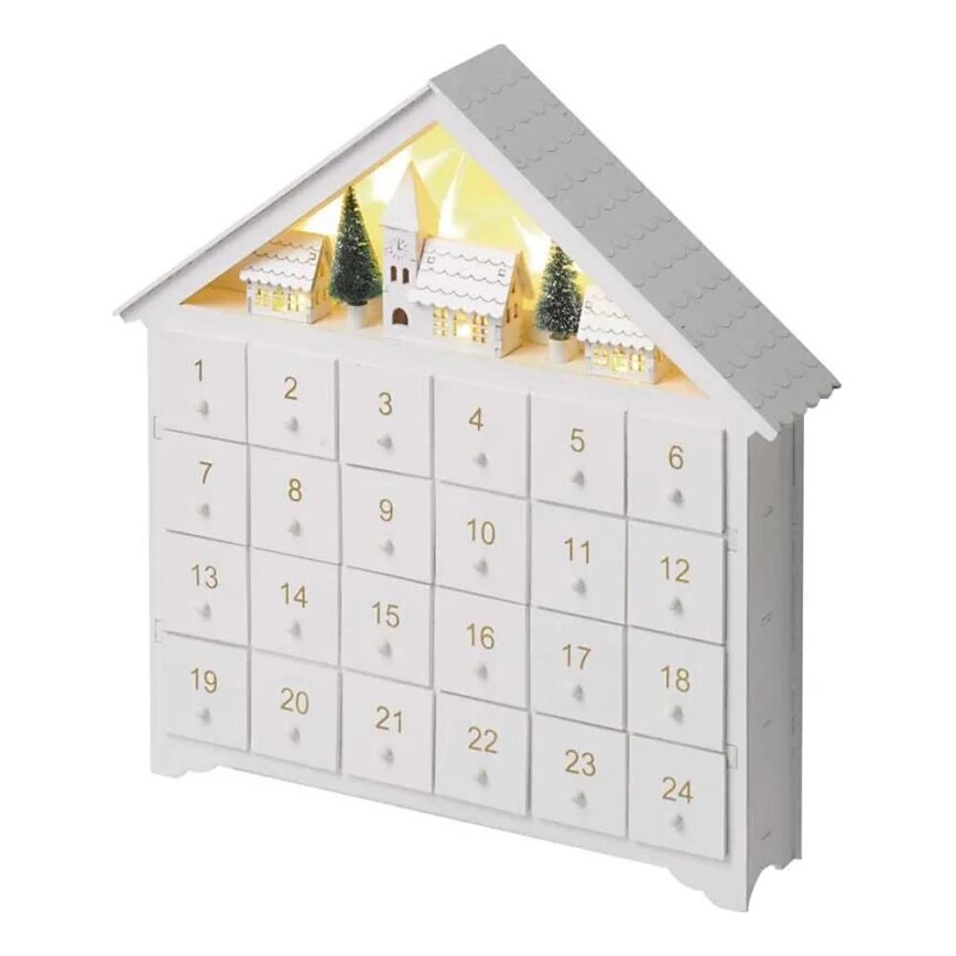 LED adventski kalendar 8xLED/2xAA bela