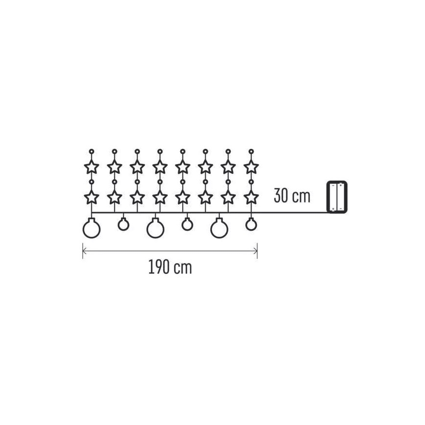 LED božićna girlanda 20xLED/2xAA 2,2 m topla bela