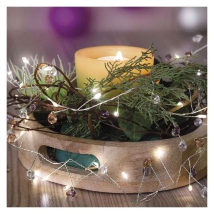 LED božićna girlanda 40xLED/3xAA 1,5 m topla bela