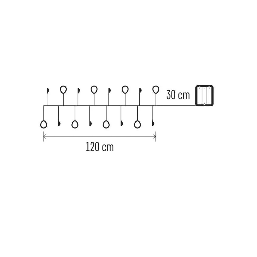 LED božićna girlanda 40xLED/3xAA 1,5 m topla bela