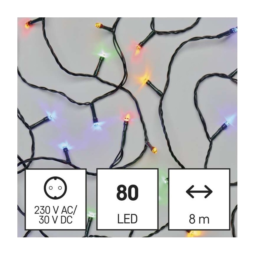 LED božićna girlanda za spoljašnju upotrebu 80xLED/13m IP44 višebojna
