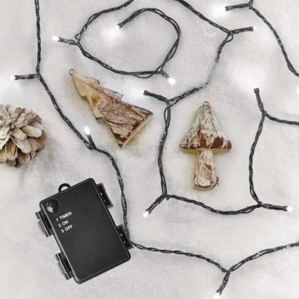 LED božićna girlanda za spoljašnju upotrebu 80xLED/3xAA 6,1m IP44 hladna bela