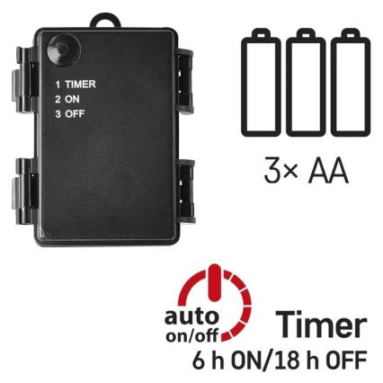 LED božićna girlanda za spoljašnju upotrebu 80xLED/3xAA 6,1m IP44 hladna bela