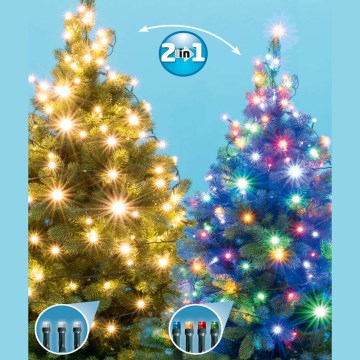 LED božićna spoljašnja girlanda 100x LED/5 funkcija 10 m IP44 topla bela/višebojna