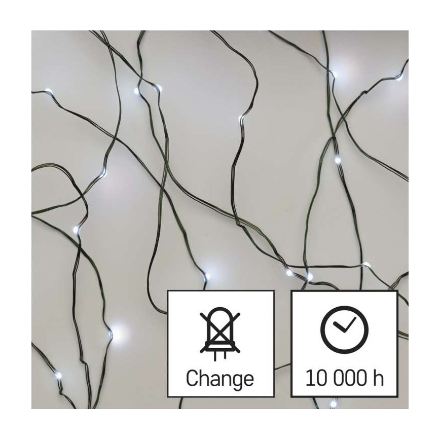 LED Božićna spoljašnja girlanda 150xLED/20m IP44 hladno bela