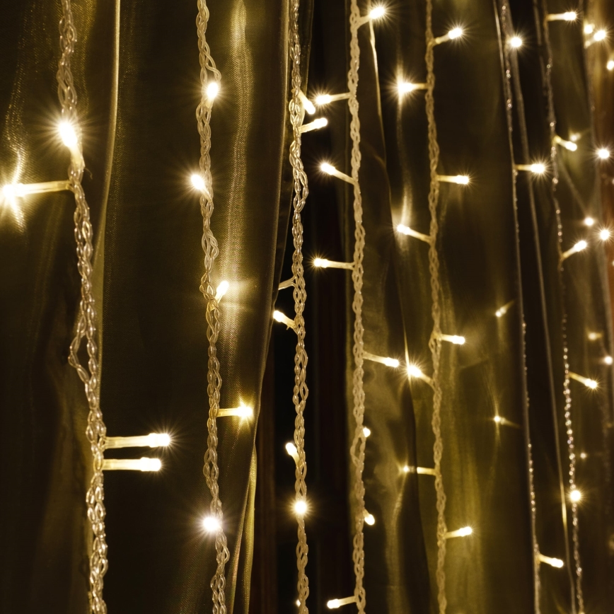 LED Božićna svjetlosna zavjesa ESTELLA 47xLED/8 funkcija 3,5 m topla bijela