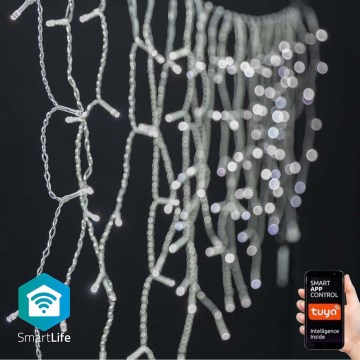 LED Božićna zavesa 240xLED/8 funkcija 8m IP65 Wi-Fi Tuya hladna bela