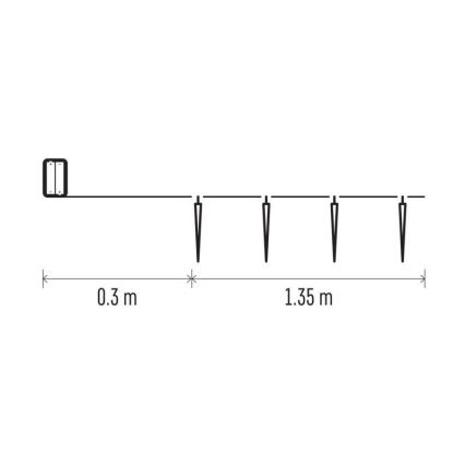 LED Božićne lampice 10xLED/2xAA 1,65m