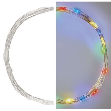 LED Božićne lampice 20xLED/2xAA 2,4m šareni