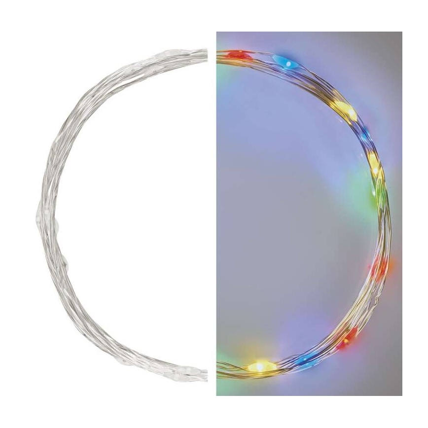 LED Božićne lampice 20xLED/2xAA 2,4m šareni