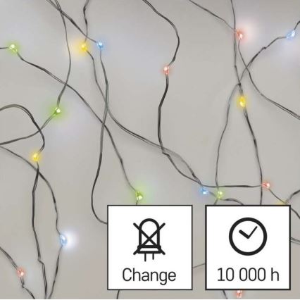 LED Božićne lampice 20xLED/2xAA 2,4m šareni