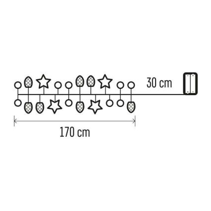 LED Božićne lampice 20xLED/2xAA 2m