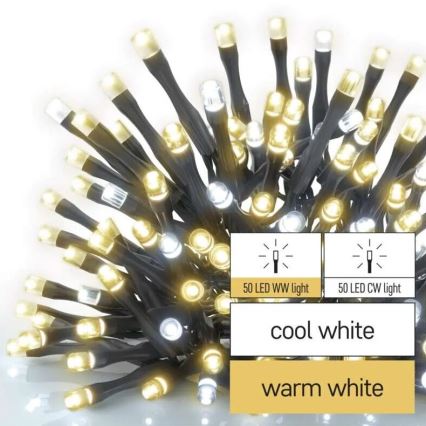 LED Božićne spoljašnje lampice 100xLED/10m IP44 topla/hladna bela
