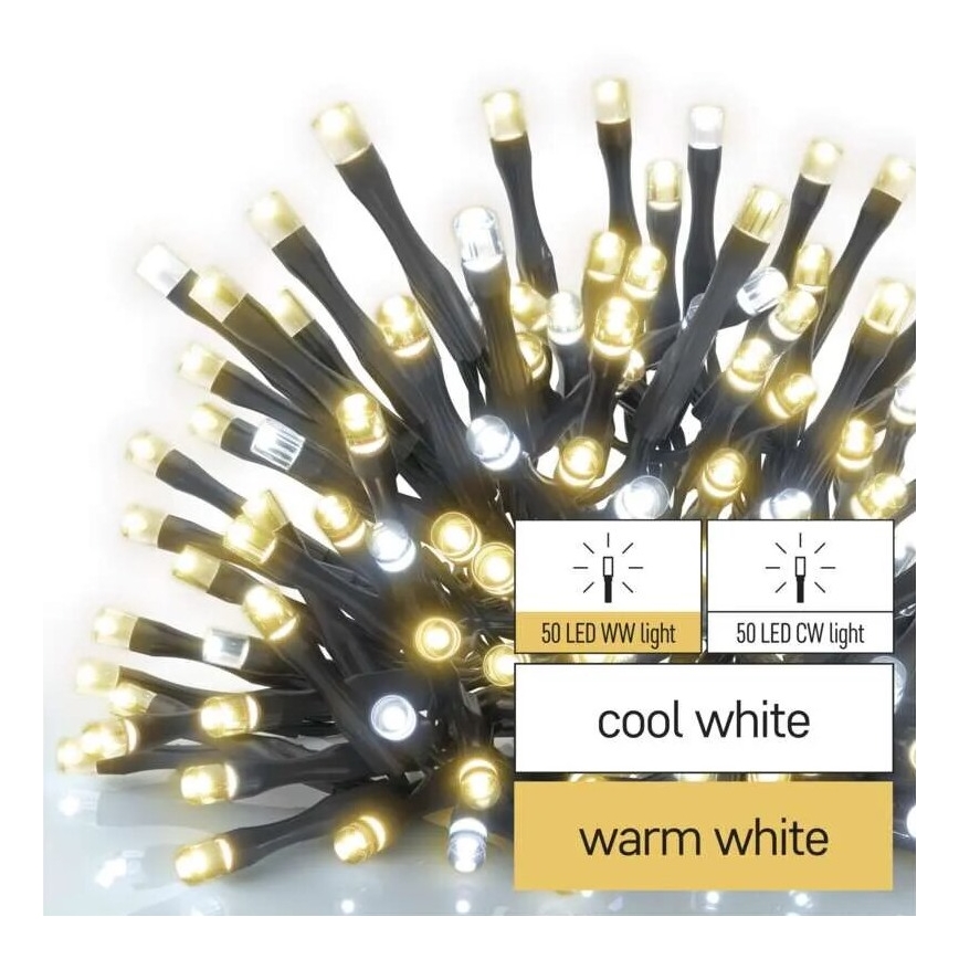 LED Božićne spoljašnje lampice 100xLED/10m IP44 topla/hladna bela