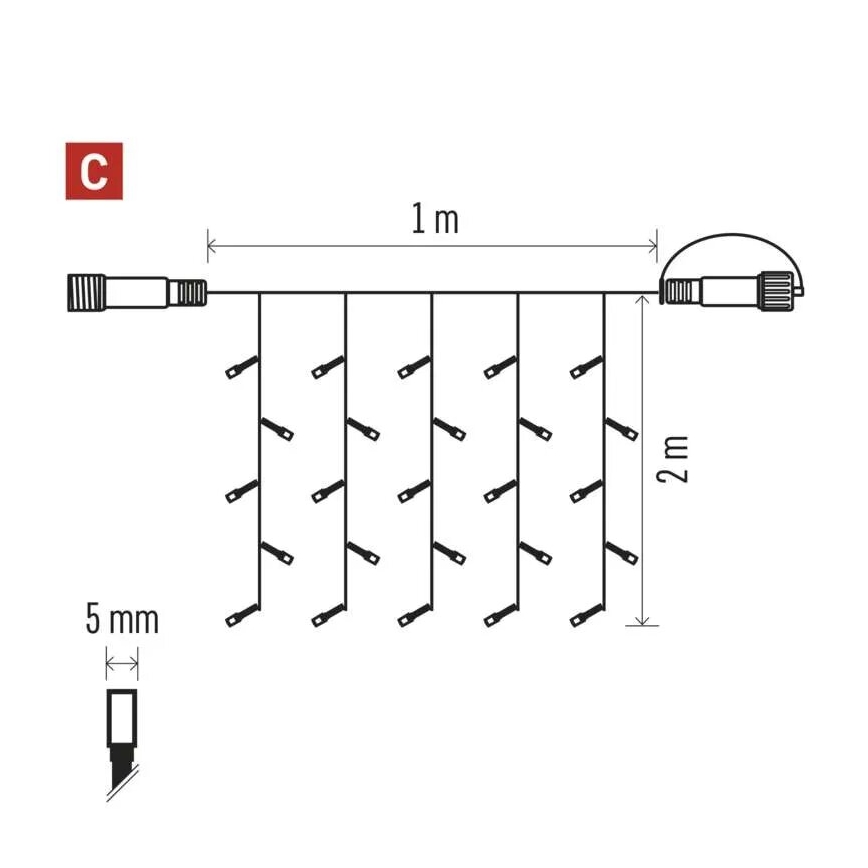 LED Božićne spoljašnje lampice 100xLED/1x2m IP44 hladna bela