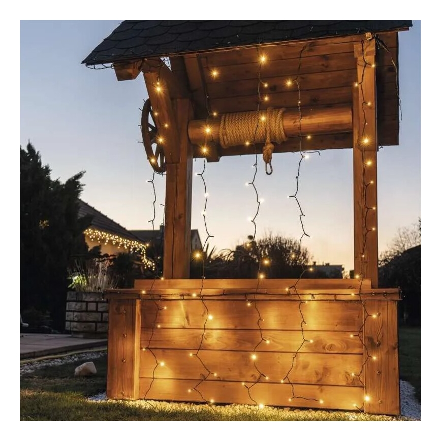 LED Božićne spoljašnje lampice 100xLED/1x2m IP44 topla bela