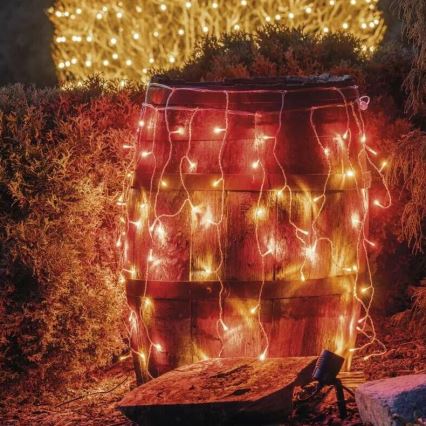 LED Božićne spoljašnje lampice 100xLED/2,5x0,9m IP44 crveno/vintage