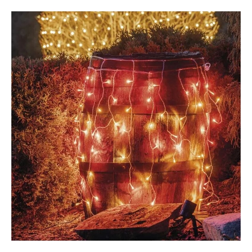 LED Božićne spoljašnje lampice 100xLED/2,5x0,9m IP44 crveno/vintage