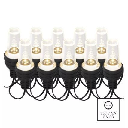 LED Božićne spoljašnje lampice 10xLED/9,5 m IP44 hladna bela