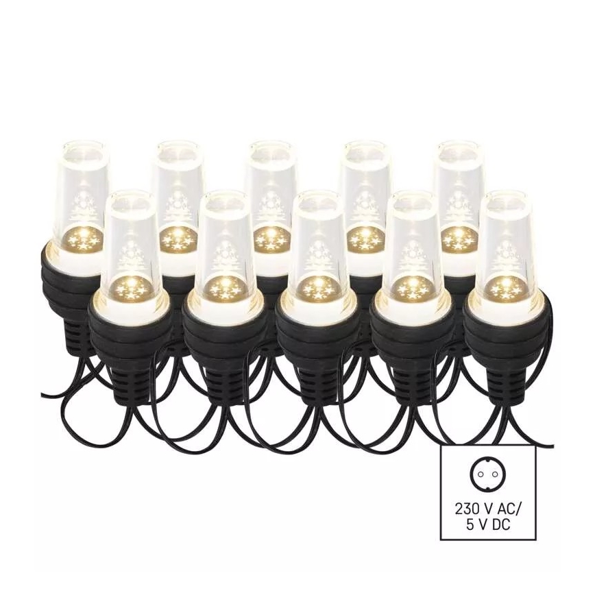 LED Božićne spoljašnje lampice 10xLED/9,5 m IP44 hladna bela