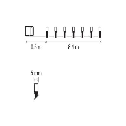 LED Božićne spoljašnje lampice 120xLED/3xAA 8,9m IP44 topla bela