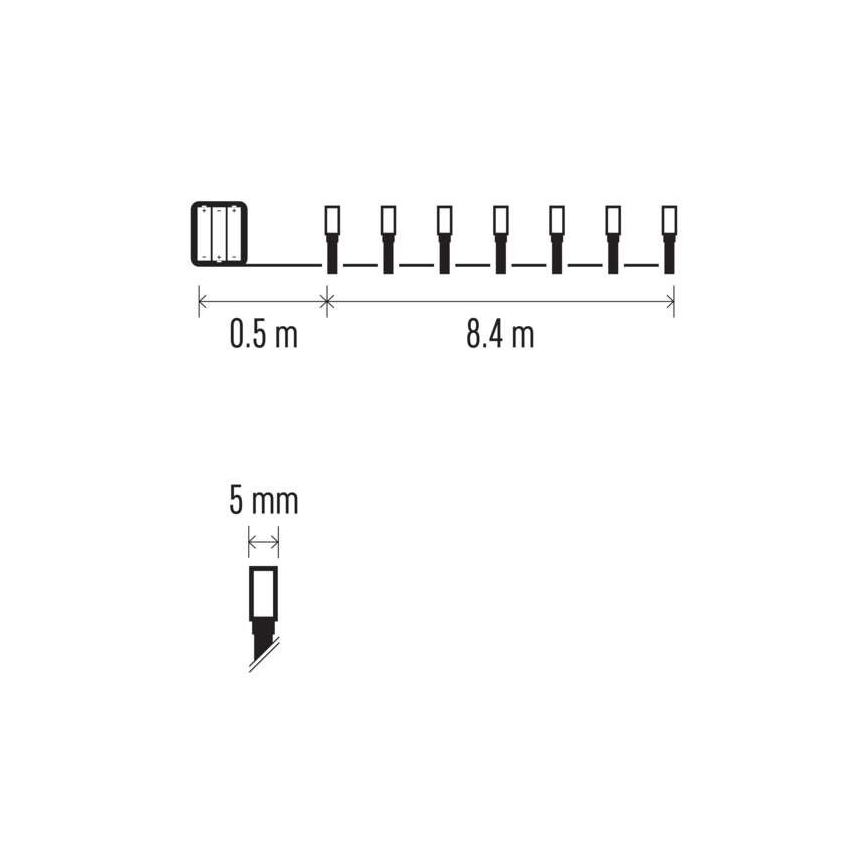 LED Božićne spoljašnje lampice 120xLED/3xAA 8,9m IP44 topla bela