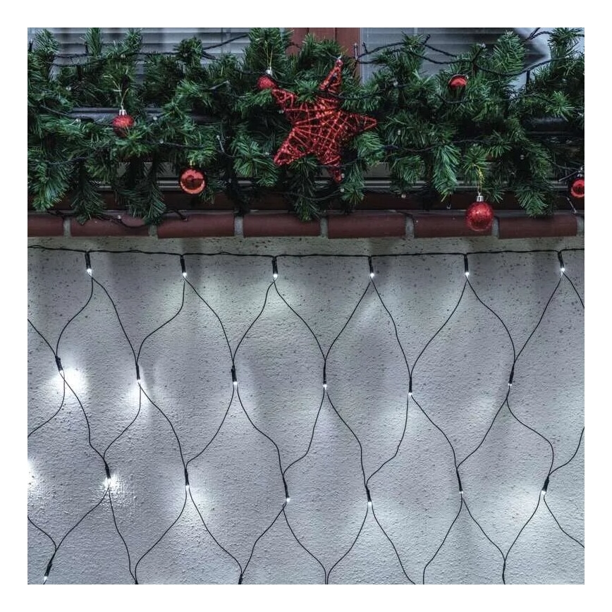 LED Božićne spoljašnje lampice 160xLED/2x1,5m IP44 hladna bela