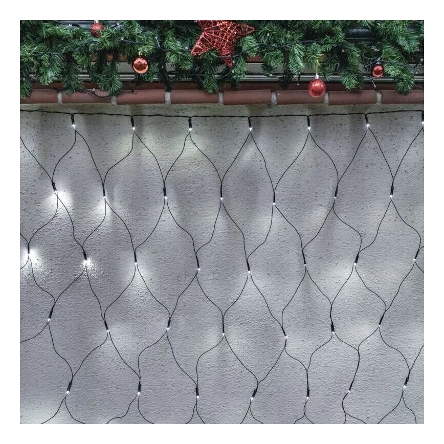 LED Božićne spoljašnje lampice 160xLED/2x1,5m IP44 hladna bela