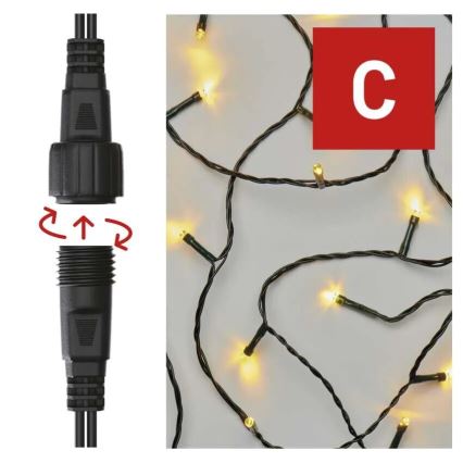 LED Božićne spoljašnje lampice 50xLED/5m IP44 topla bela
