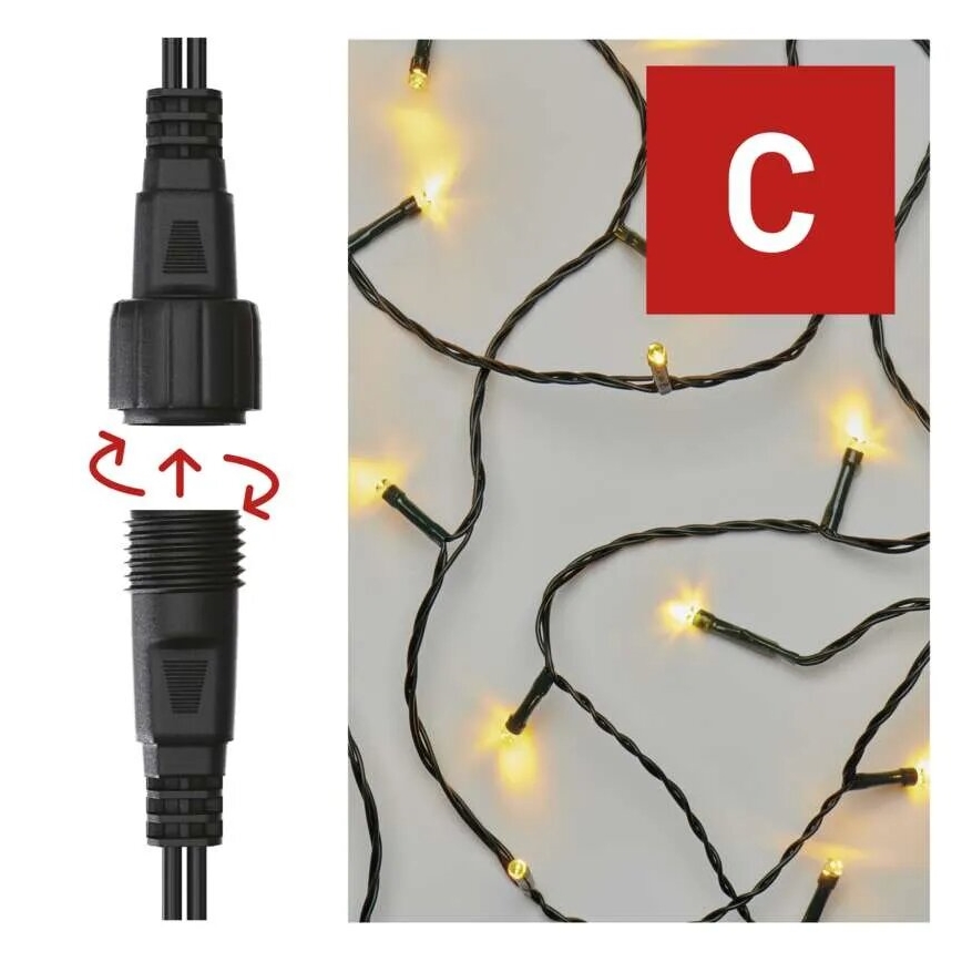 LED Božićne spoljašnje lampice 50xLED/5m IP44 topla bela