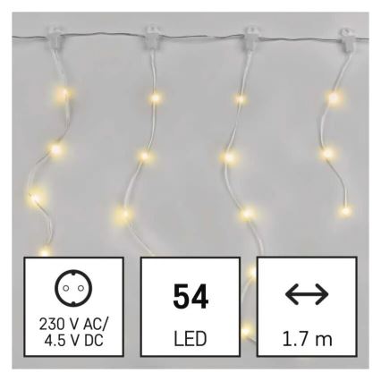 LED Božićne spoljašnje lampice 54xLED/8 funkcije 6,7x0,7m IP44 topla bela
