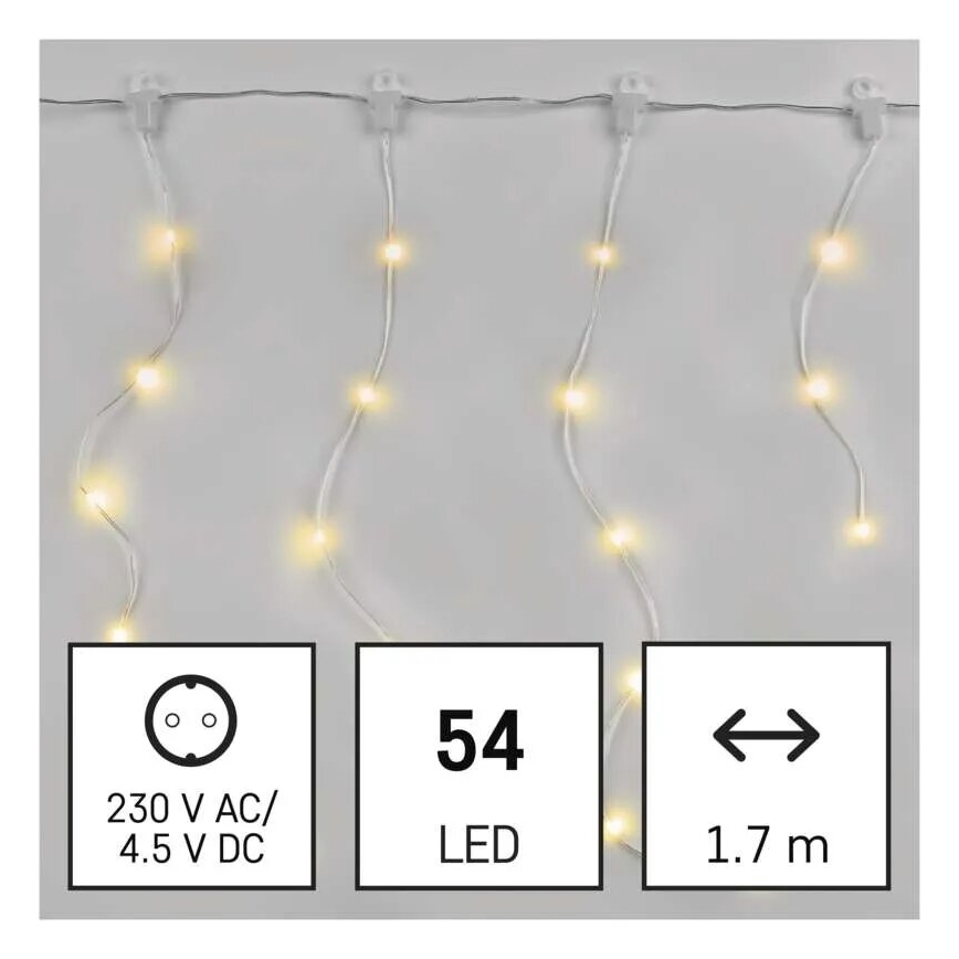 LED Božićne spoljašnje lampice 54xLED/8 funkcije 6,7x0,7m IP44 topla bela