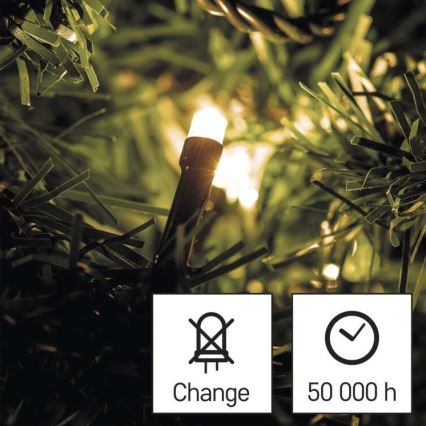 LED Božićne spoljašnje lampice 80xLED/3xAA 6,1m IP44 topla bela