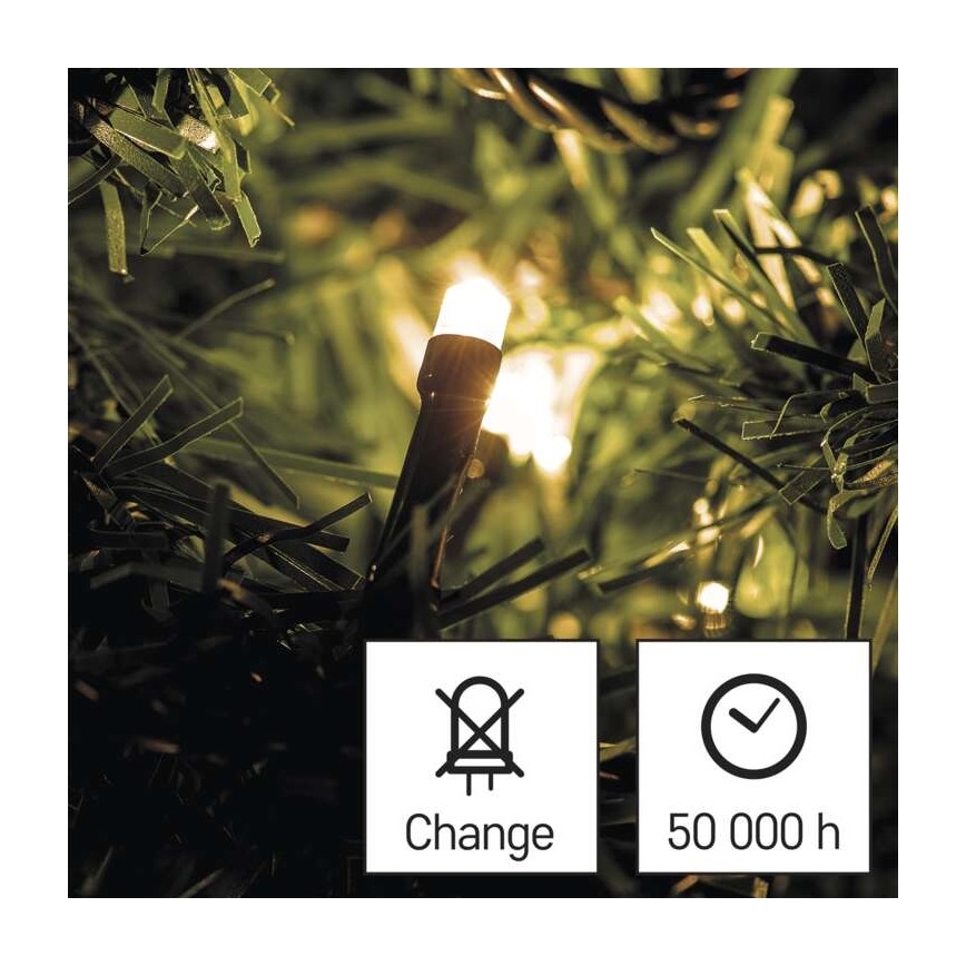 LED Božićne spoljašnje lampice 80xLED/3xAA 6,1m IP44 topla bela