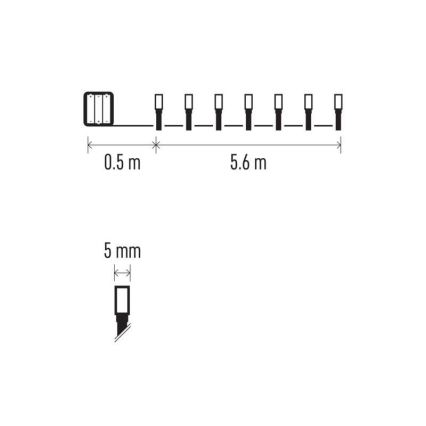 LED Božićne spoljašnje lampice 80xLED/3xAA 6,1m IP44 topla bela