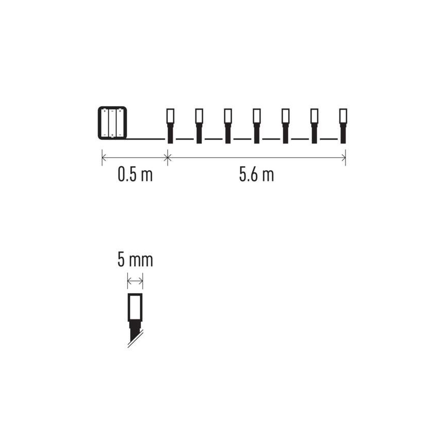 LED Božićne spoljašnje lampice 80xLED/3xAA 6,1m IP44 topla bela