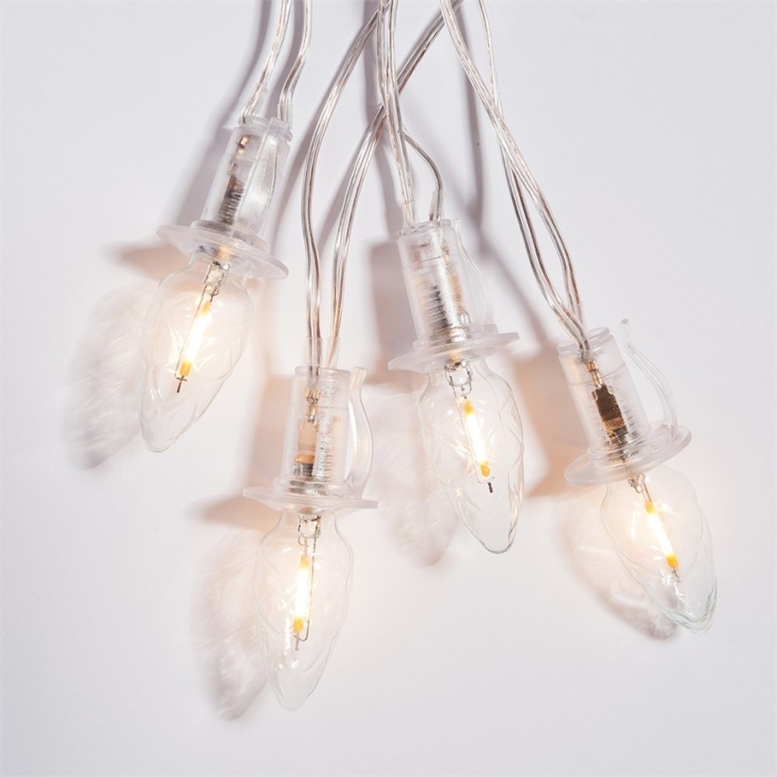 LED Božićne spoljašnje lampice CONE FILAMENT 20xE10 19m prozirna/topla bela IP44, Proizvedeno u EU