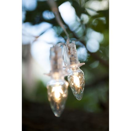 LED Božićne spoljašnje lampice CONE FILAMENT 20xE10 19m prozirna/topla bela IP44, Proizvedeno u EU