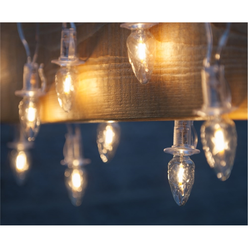 LED Božićne spoljašnje lampice CONE FILAMENT 20xE10 19m prozirna/topla bela IP44, Proizvedeno u EU