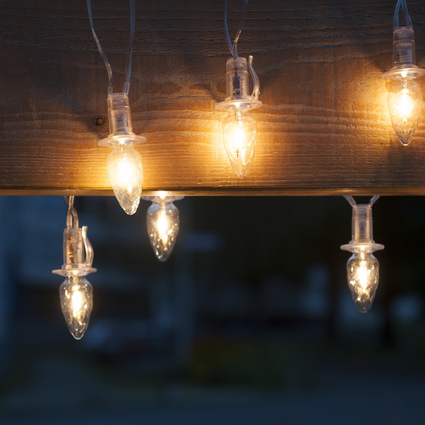 LED Božićne spoljašnje lampice CONE FILAMENT 20xE10 19m prozirna/topla bela IP44, Proizvedeno u EU