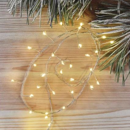 LED božićni lanac 100xLED/3xAA 2,7m topla bela