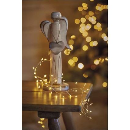 LED božićni lanac 100xLED/3xAA 2,7m topla bela